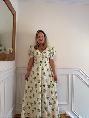 Vintage cottage core 70’s maxi dress floral